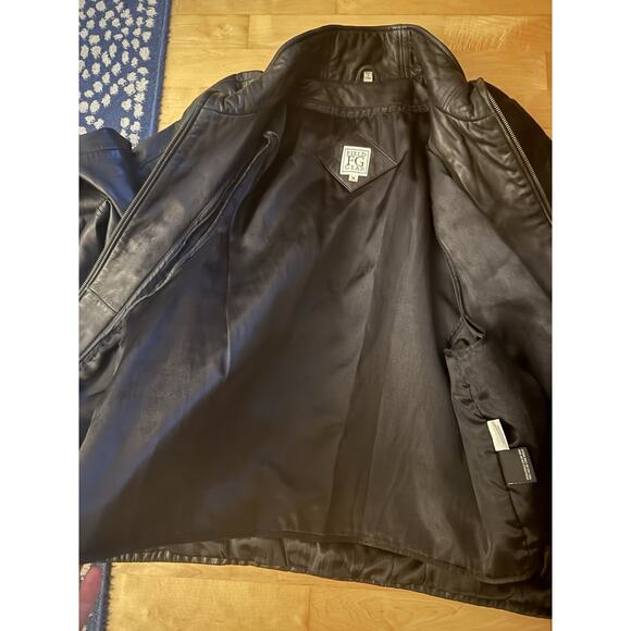 VTG FIELD GEAR FG Premium Leather Jacket Black Removable Lining Zipper Funnel M - Picture 5 of 6